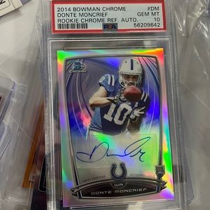 Indianapolis colts ROOKIE RC Donte moncrief BOWMAN FIRST ROOKIE AUTO psa 10!!!